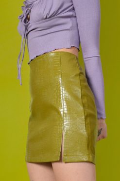 Echo Club House Clothes Agatha Croc Mini Skirt