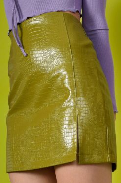 Echo Club House Clothes Agatha Croc Mini Skirt