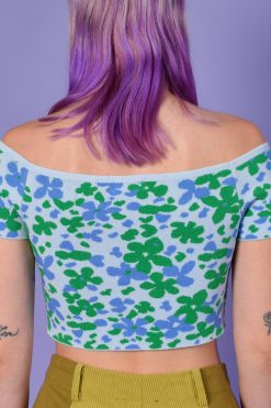 Echo Club House Clothes Klaire Off Shoulder Floral Knit Top