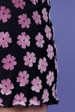 Echo Club House Nico Floral Burn Out Velvet Skirt