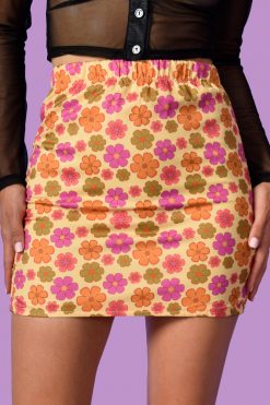 Echo Club House Shirley Smocked Perf Floral Skirt