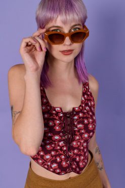 Echo Club House Allana Tie Up Floral Knit Tank