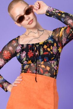 Echo Club House Clothes Deadstock Bella Floral Long Sleeve Blouse