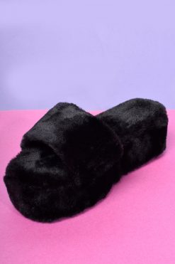 Echo Club House Panther Love Faux Fur Platforms