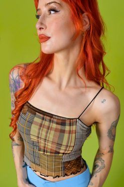 Echo Club House Clothes Heidi Patchwork Mesh Layered Tank