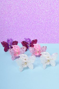 Echo Club House Deadstock Glitter Butterfly Hair Clips Accessories