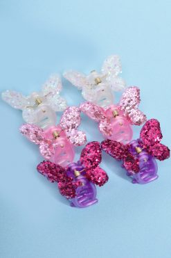 Echo Club House Deadstock Glitter Butterfly Hair Clips Accessories
