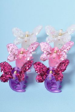 Echo Club House Deadstock Glitter Butterfly Hair Clips Accessories