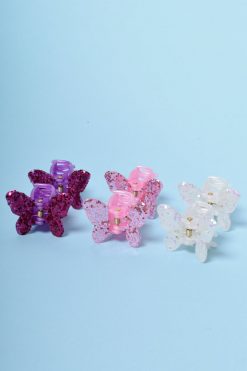 Echo Club House Deadstock Glitter Butterfly Hair Clips Accessories