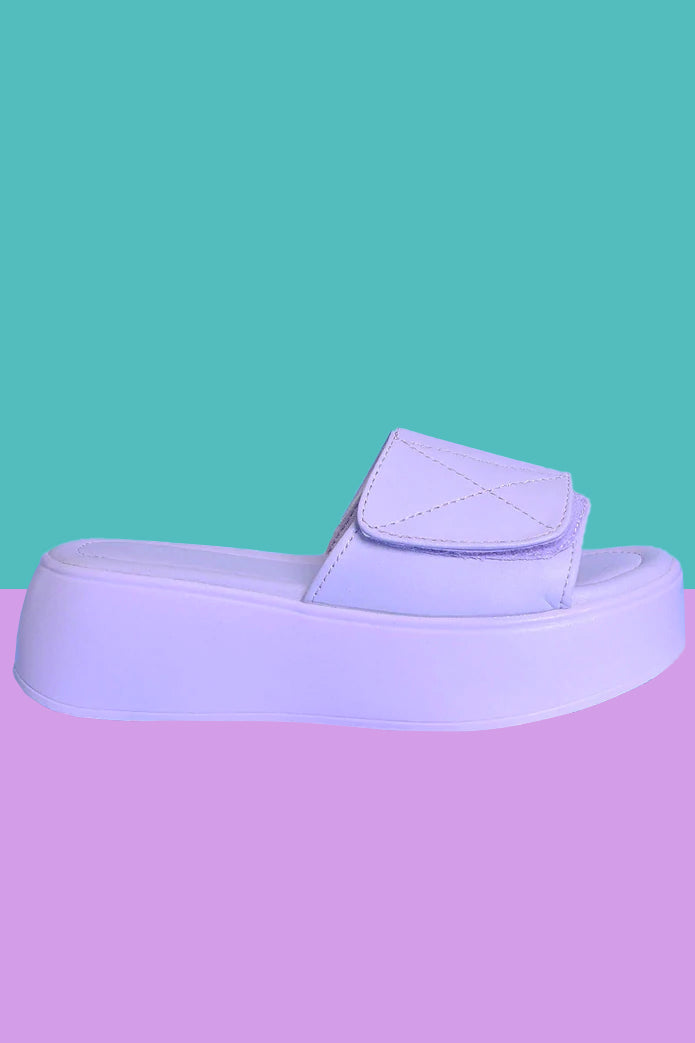 Echo Club House Life Of Leisure Platform Velcro Slides - Grape Shoes 3 Echo Club House Life Of Leisure Platform Velcro Slides - Grape Shoes