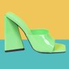 Echo Club House Shoes Having A Good Time Square Toe Heel - Slime Green
