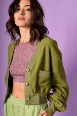 Echo Club House Clothes Stevie Perf Fuzz Cardigan