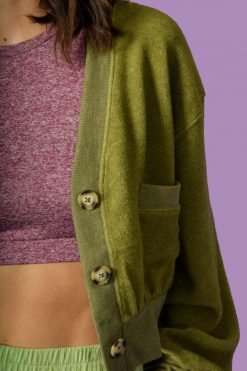 Echo Club House Clothes Stevie Perf Fuzz Cardigan