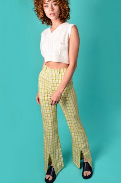 Echo Club House Clothes Jupiter Plaid Split Hem Trouser By Daisy Street