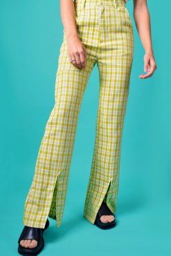 Echo Club House Clothes Jupiter Plaid Split Hem Trouser By Daisy Street