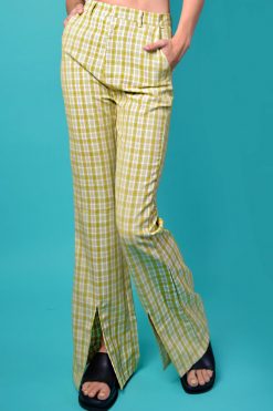 Echo Club House Clothes Jupiter Plaid Split Hem Trouser By Daisy Street