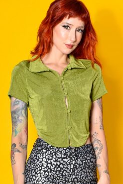 Echo Club House Clothes What Is Love Slinky Collared Top