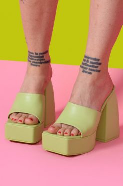 Echo Club House Shoes Keep It Real Platform Mule Heel - Kiwi