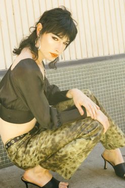 Echo Club House Deadstock Greta Snakeskin Flare Pants