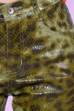 Echo Club House Deadstock Greta Snakeskin Flare Pants