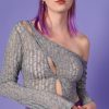 Echo Club House Leora Ripped Up Asymmetrical Knit Top Clothes
