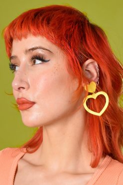 Echo Club House Accessories Heart On Heart Earrings - Sunshine