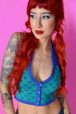 Echo Club House Clothes Star Crossed Heart Knit Halter