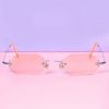Echo Club House Deadstock Pink Jewel Heart Sunglasses