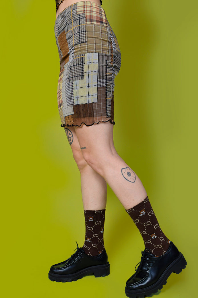 Echo Club House Clothes Heidi Patchwork Mesh Layered Skirt 7 Echo Club House Clothes Heidi Patchwork Mesh Layered Skirt