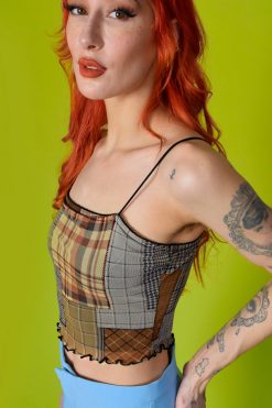 Echo Club House Clothes Heidi Patchwork Mesh Layered Tank