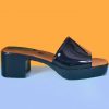 Echo Club House Shoes Yes Please Jelly Strap Mule Heel - Black