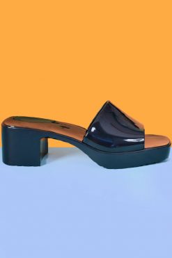 Echo Club House Shoes Yes Please Jelly Strap Mule Heel - Black