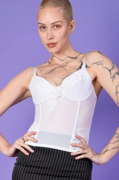Echo Club House Clothes Deadstock Tell Me Lies Lace Corset - White