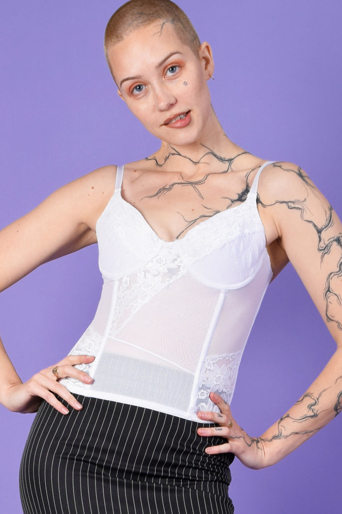 Echo Club House Clothes Deadstock Tell Me Lies Lace Corset - White 5 Echo Club House Clothes Deadstock Tell Me Lies Lace Corset - White