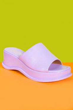 Echo Club House Secret Sister Platform 90's Slide Ons - Lavender Vintage & Deadstock