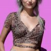 Echo Club House Vivienne Leopard Mesh Wrap Top Clothes