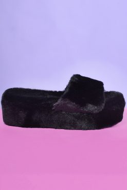 Echo Club House Panther Love Faux Fur Platforms
