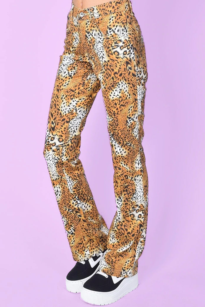 Echo Club House Clothes Deadstock Amanda Leopard Print Flare Pants 3 Echo Club House Clothes Deadstock Amanda Leopard Print Flare Pants