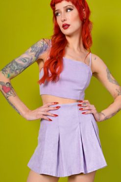 Echo Club House Tilda Faux Suede Pleated Skort Clothes