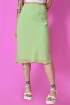 Echo Club House Clothes Deadstock Chiffon Midi Skirt