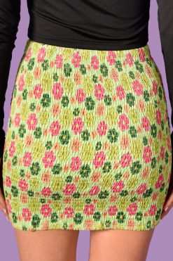 Echo Club House Shirley Smocked Perf Floral Skirt