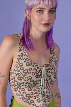 Echo Club House Allana Tie Up Floral Knit Tank