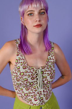 Echo Club House Allana Tie Up Floral Knit Tank