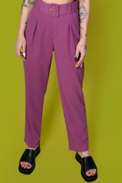 Echo Club House Loveless Belted Trouser - Berry Clothes