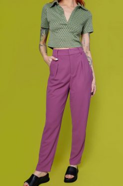 Echo Club House Loveless Belted Trouser - Berry Clothes