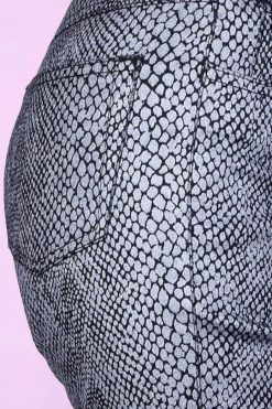 Echo Club House Deadstock Morgan Metallic Snake Skin Print Flare Pants