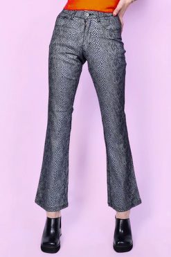 Echo Club House Deadstock Morgan Metallic Snake Skin Print Flare Pants