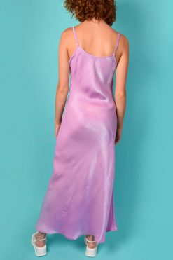 Echo Club House Nebula Metallic Maxi Slip Dress - Pink Opal Clothes