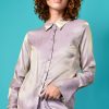 Echo Club House Meteorite Metallic Button Up Blouse Clothes