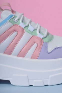 Echo Club House Shoes Missing In Action Platform Sneakers - Pastel Punch